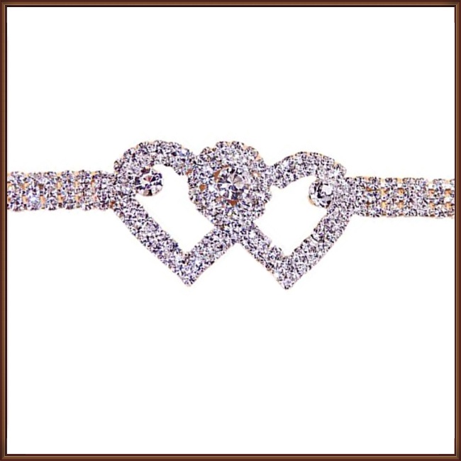 Jaz Women Luxury Double Heart Rhinestone Anklets Bracelet Fashion Beach Barefoot Foot Chain Jewelry Gifts For Girls