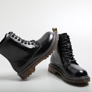 Giày boots da bò cổ cao vintage