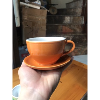 Combo 10 bộ cốc đĩa capuchino đủ màu