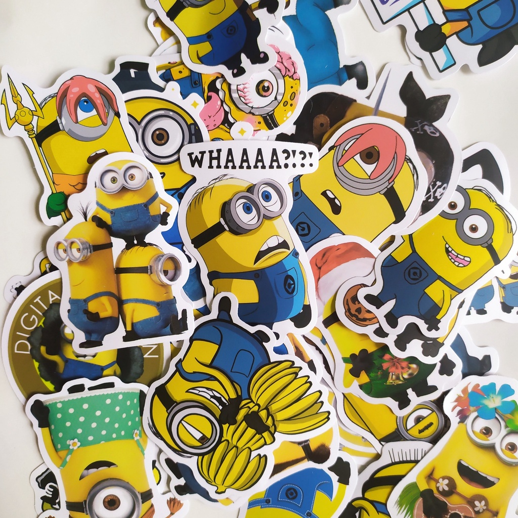 Sticker Minion chống thấm nước dùng trang trí lapyop, kệ tủ, vali, ...