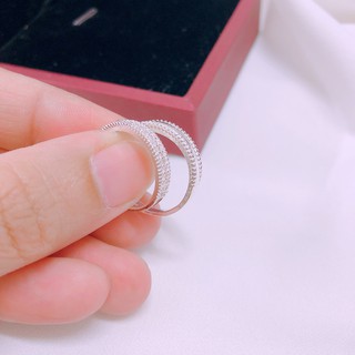 Nhẫn đôi bạc nam nữ đính đá trắng - Nhẫn cặp Bạc Bibi (1 đôi gồm 2 chiếc như ảnh)