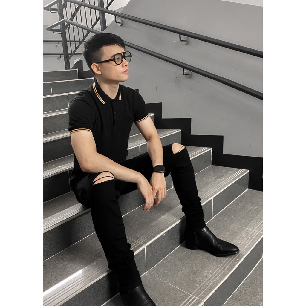Quần jean nam đen Munique trơn và rách vải jeans bò cotton co giãn - form ôm | BigBuy360 - bigbuy360.vn