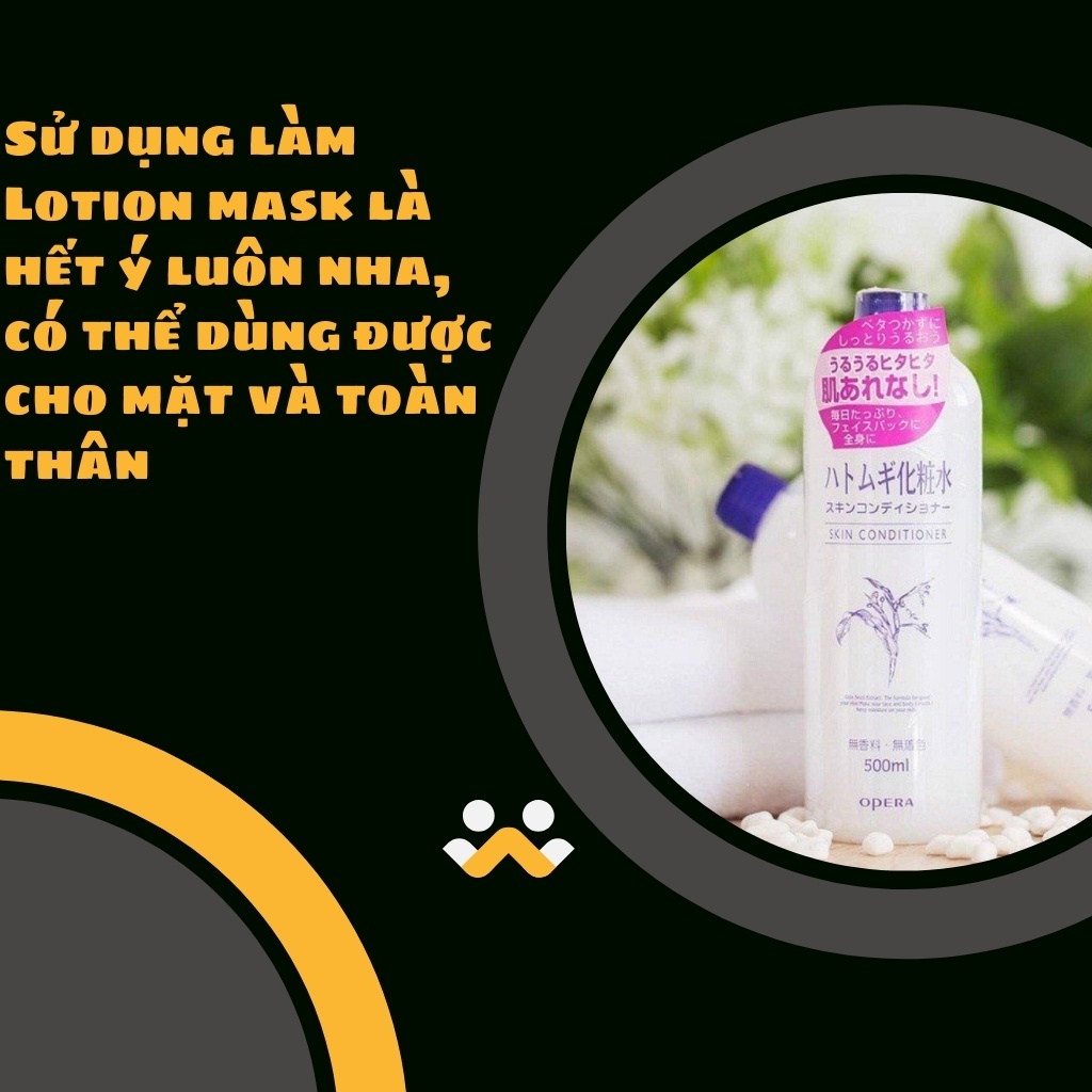 Nước hoa hồng ý dĩ ❤𝑭𝒓𝒆𝒆𝒔𝒉𝒊𝒑❤ Naturie Hatomugi Skin Conditioner 500ml