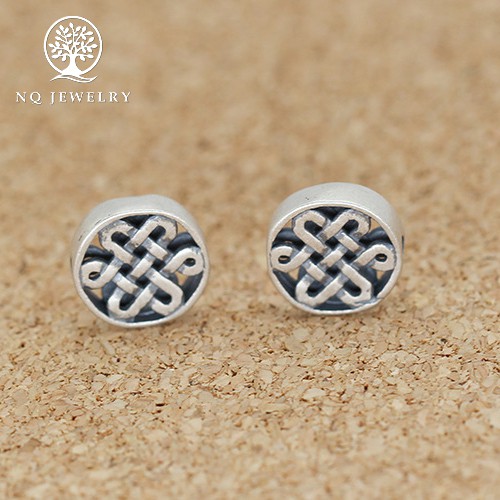 Charm bạc xỏ ngang hình tròn - NQ Jewelry