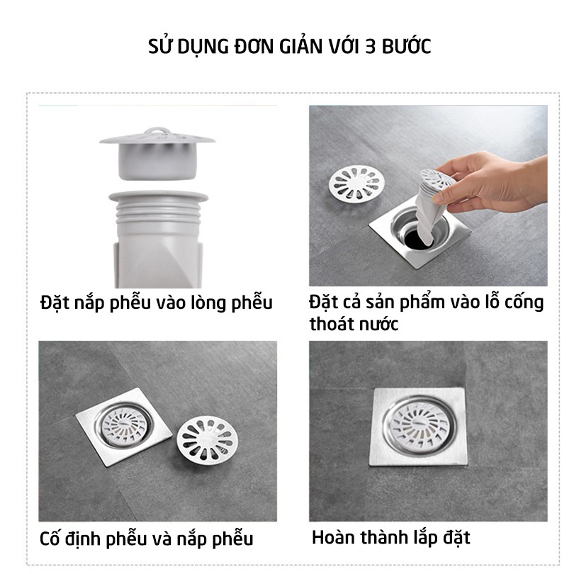 Dụng cụ chặn rác, chống mùi hôi từ cống thoát, lưới lọc chặn rác, bồn rửa chén, nhà tắm, bồn gội đầu_HL083