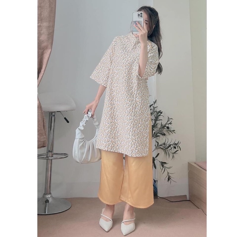 Váy nhung phối cổ dáng xuông mặc Tết cực xinh TTR50 Áo dài chơi Xuân | BigBuy360 - bigbuy360.vn