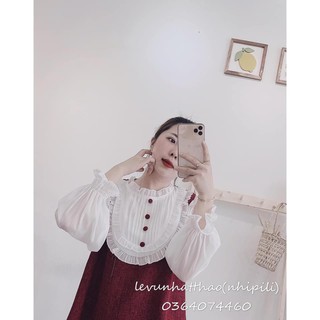 VÁY ĐỎ DẠ PHỐI CÚC BỌC BABY
