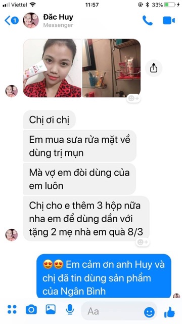 ( Rẻ vô địch) Sữa rửa mặt AHA Ngân Bình mua 3 tặng 1 xịt xoang