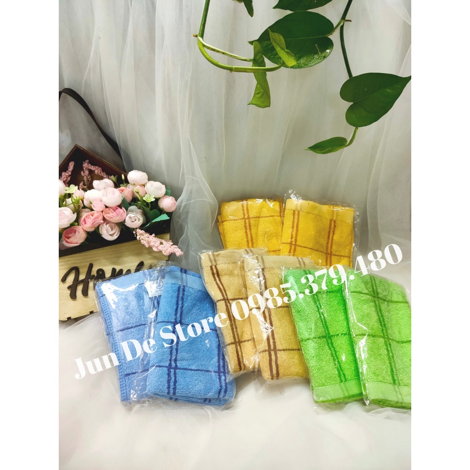 Khăn mặt cotton kẻ ô bàn cờ 30x50 ♥ ️FREESHIP ♥