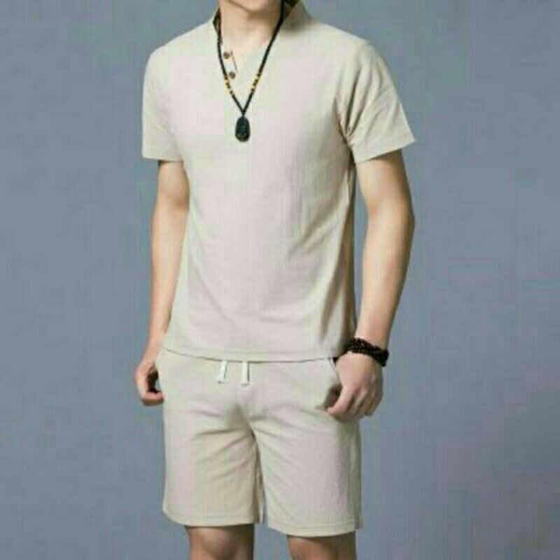 Áo Đũi Nam Cổ Chữ V Tay Ngắn Nhiều Màu