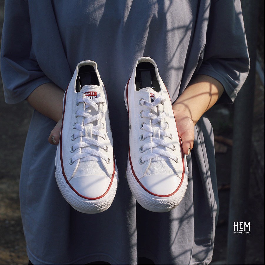 Giày nam Converse Trắng Cổ thấp 2Hand Real Cond( độ mới) 9+