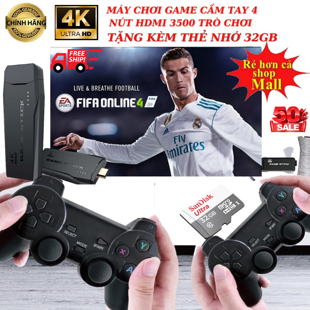 Máy chơi game cầm tay 4 nút HDMI 3500 trò chơi  tặng thẻ 32 GB cổ điển PS1/Nitendo switch/FC Compact/FC bảo hành 24 thán