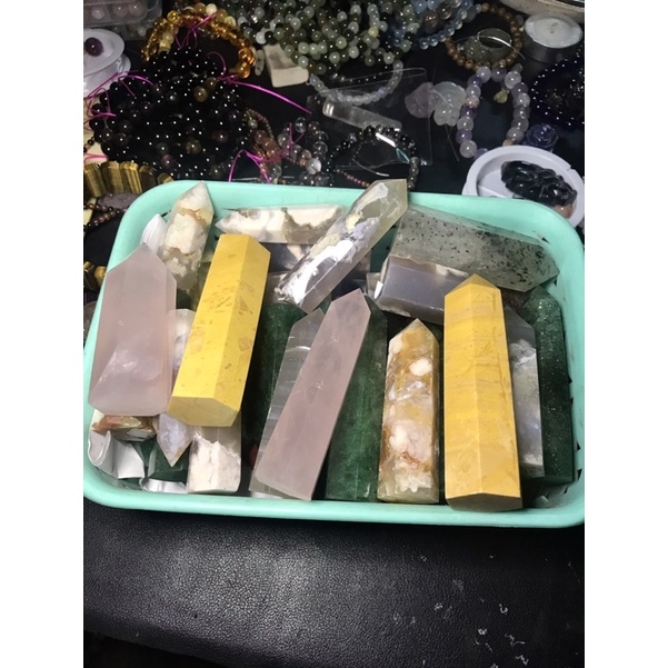 Trụ tinh thể đá thanh tẩy đủ loại dùng cho Tarot , Healing, thiền định ,Reiki