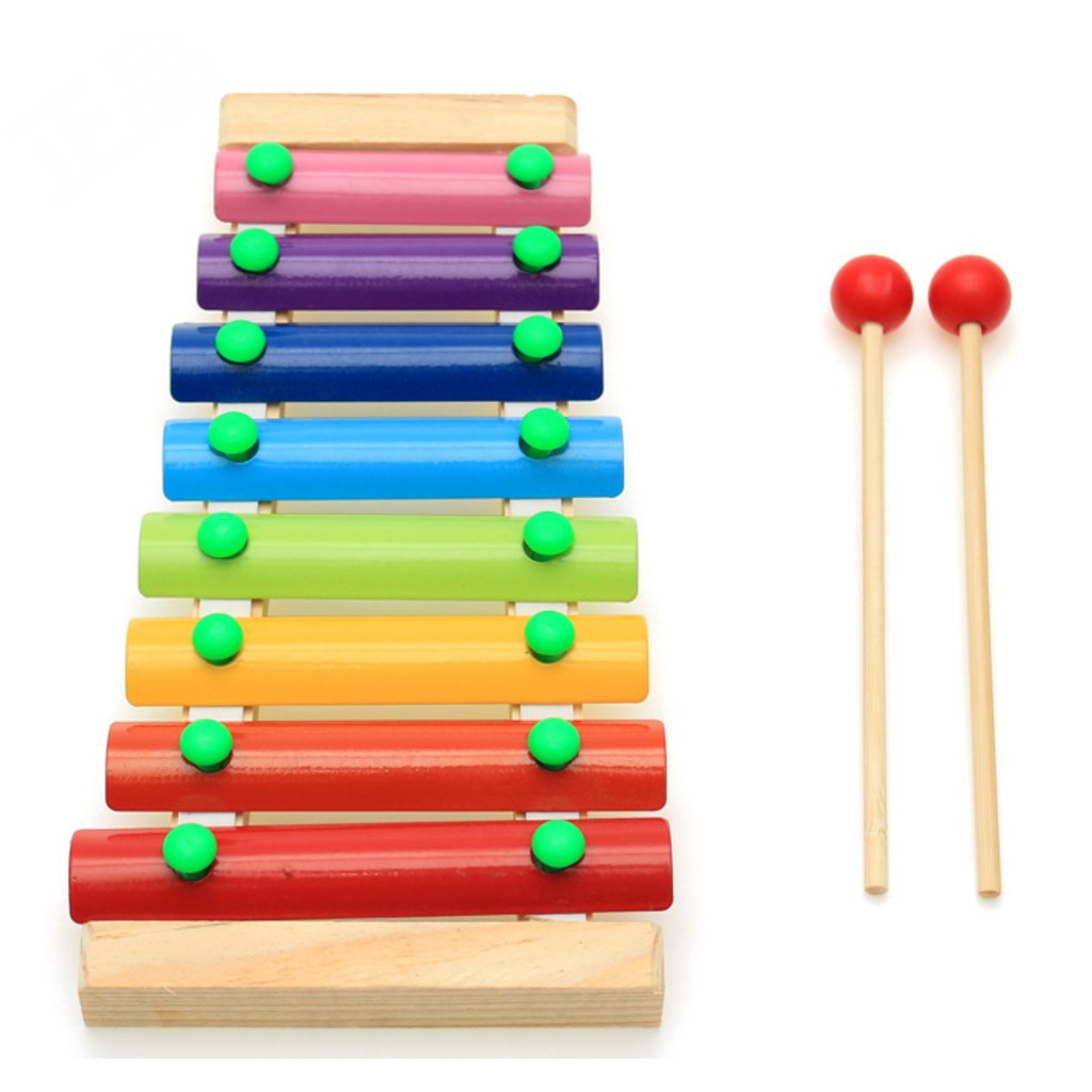 Đàn gỗ 8 thanh nhiều màu sắc cho bé cảm thụ âm nhạc