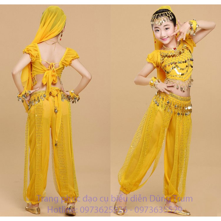 Trang phục múa Ấn Độ trẻ em (Quần dây - Áo cộc)