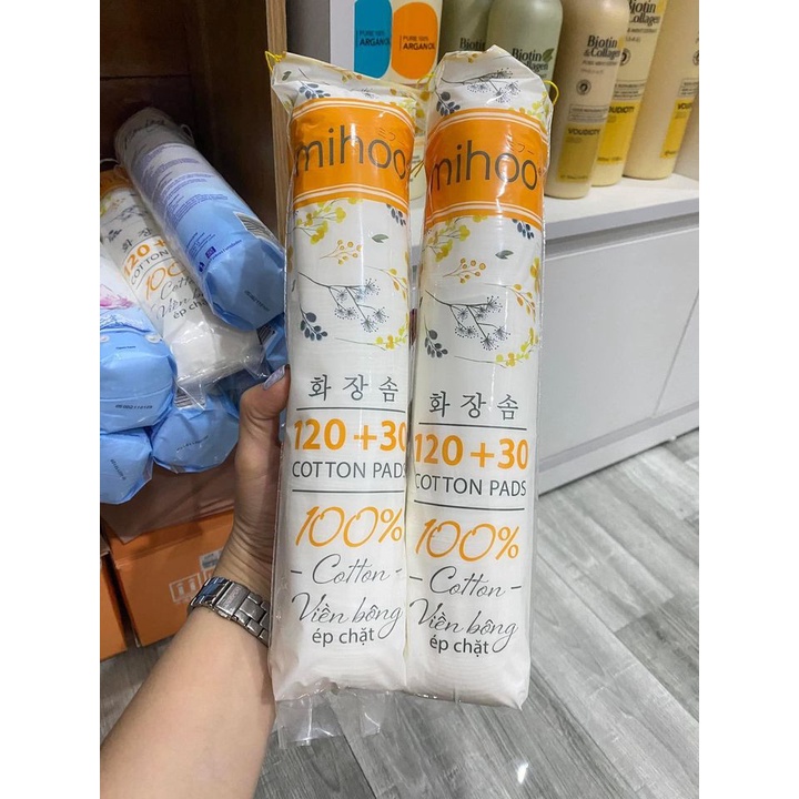 Bông tẩy trang Mihoo cotton 150 miếng