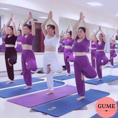 Bộ Alibaba Màu Tím Tập Yoga ,Zumba, Tập Múa Chất Cotton Lạnh