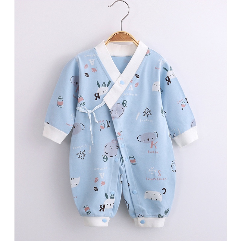 Bộ đồ liền thân dài tay kimono cho bé sơ sinh chất cotton mềm mịn co giãn nhẹ _ BD45