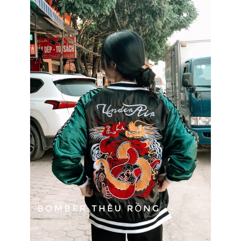 [ảnh thật] áo khoác bomber sukajan thêu rồng màu mới 2020