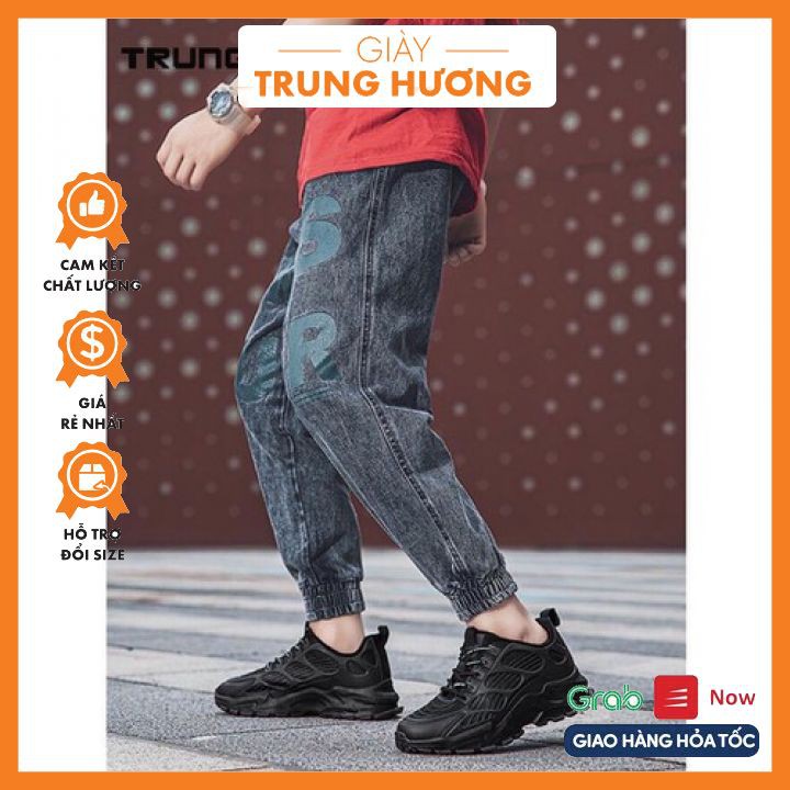 [BÁN LỖ LẤY ĐÁNH GIÁ 5 SAO] Giày Thể Thao Nam,Giày Sneaker Màu Đen - Hàng Chính Hãng CAO CẤP Trung Hương B74 fullbox