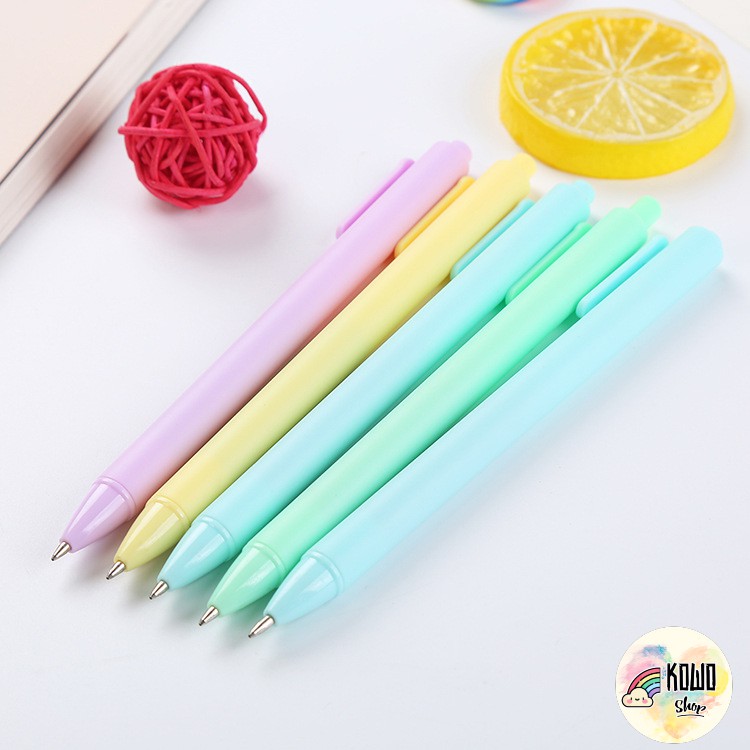 Bút Bi Mực Gel Đen Màu Macaron Cute Xinh Xắn B12