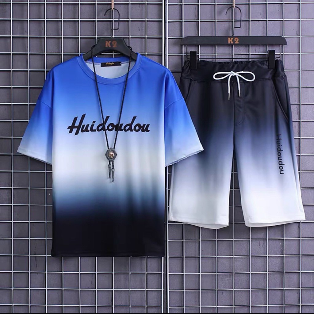 Đồ bộ nam nữ chất vải thun lạnh co giãn 4 chiều in chuyển nhiệt loang đẹp phong cách thời trang unisex (huiloulou)