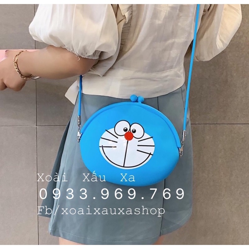túi xách silicone đeo chéo doraemon, totoro, kitty tiện lợi xinh xắn