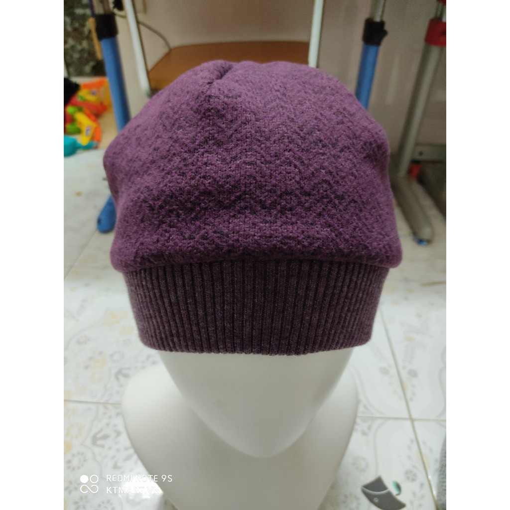 Mũ len giữ ấm Jack Wolfskin wool beanie màu tím