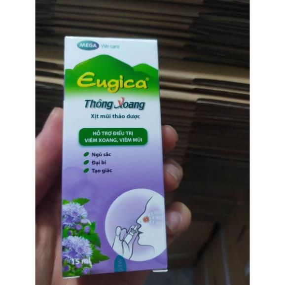 Xịt xoang Eugica Thông xoang giảm đau đầu, trán, làm giảm viêm mũi viêm xoang, hắt hơi, chảy nươc mũi