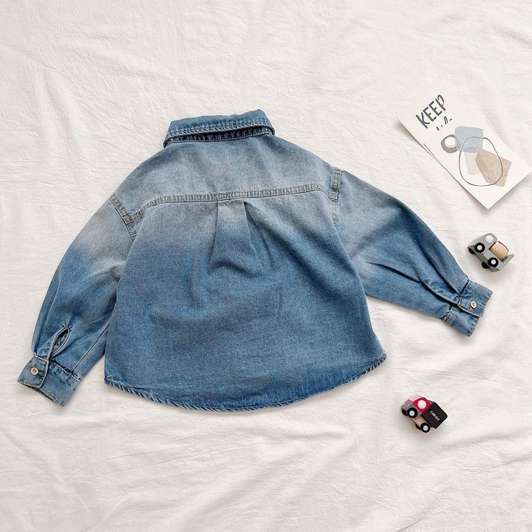 Áo Khoác Denim Mỏng Mềm Màu Gradient Cá Tính Cho Bé Trai