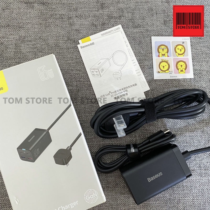 Bộ Sạc Nhanh Baseus 65W GaN3 Pro Desktop Fast Charger kèm cáp sạc nhanh C to C 100w