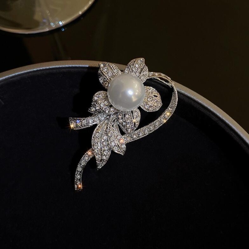 Ghim CàI ÁO HìNh Hoa ĐíNh Kim Cương NgọC Trai Giả ThờI Trang Cho Nữ