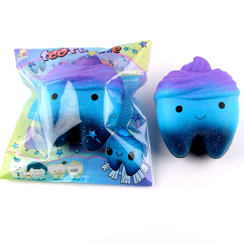 Squishy Lớn JUMBO Hình CÁI RĂNG màu xanh dương Đồ Chơi Xốp Giảm Stress Hình mềm mịn dễ Thương đàn hồi Cho Bé