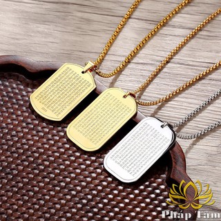 Mặt Dây Chuyền Thẻ Bài Đức Phật Khắc Bát Nhã Tâm Kinh - Trang Sức Phong Thủy