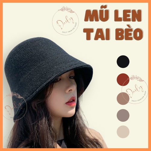 Mũ Len Nữ Tai Bèo Phong Cách Retro Hàn Quốc Chống Nắng Giữ Ấm Mùa Đông