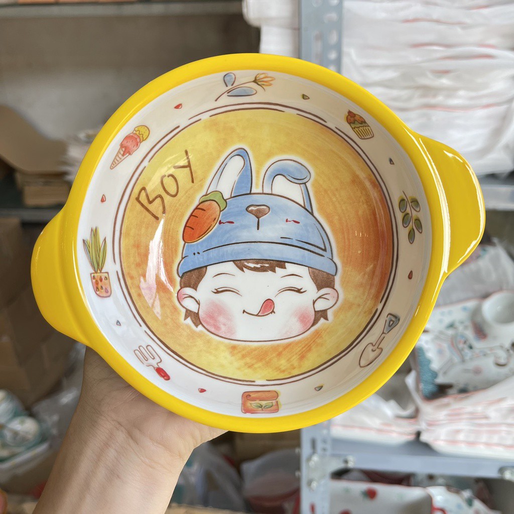 Bát Đĩa Decor🥣 Bát Ăn Cơm Bộ Màu Vàng Nhiệt Đới🥣 Chén Dĩa Sứ  Dễ Thương Cute Cao Cấp B91