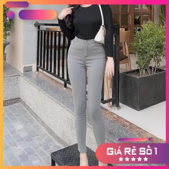 [Rẻ Vô Địch] Quần Jean Giấy Cạp Cúc Tôn Dáng Siêu Co giãn