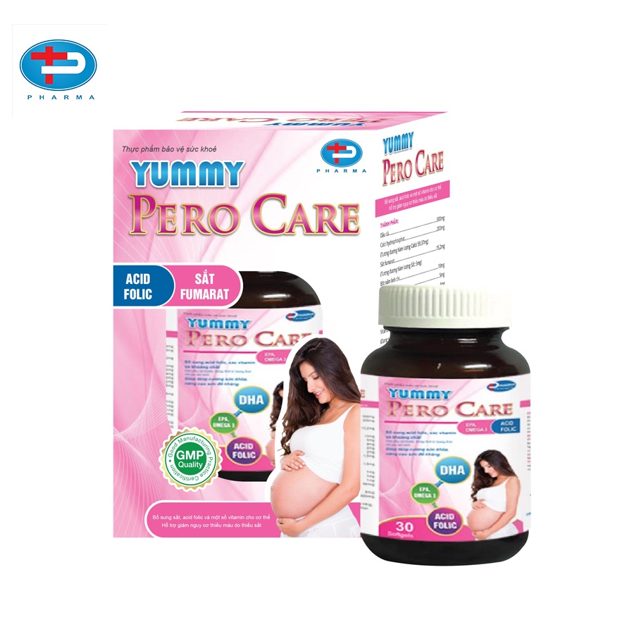 Viên Uống TÂM PHÚC PHARMA Yummy Pero Care Giúp Bổ Sung Sắt Giảm Nguy Cơ Thiếu Máu Tăng Cường Sức Khỏe Hiệu Quả