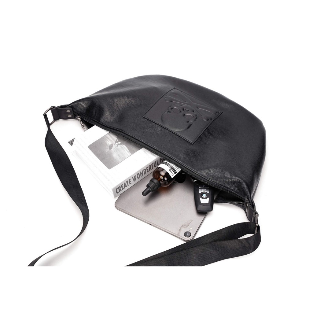 Túi Đeo Chéo Vai Phong Cách Hàn Quốc Cho Nam Nữ Chất Liệu Da Pu Mềm Mại Bền Đẹp Không Thấm Nước Họa Tiết Đầu Lâu Màu Đen | BigBuy360 - bigbuy360.vn