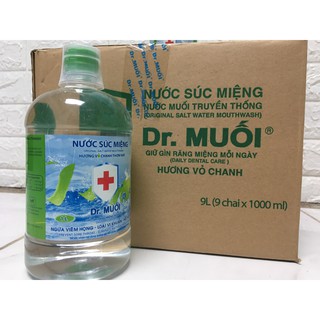 Nước súc miệng vị chanh Nước Súc Miệng Hương Vỏ Chanh được làm từ 100% muối biển tự nhiên ( thùng 9 chai 1 lít)