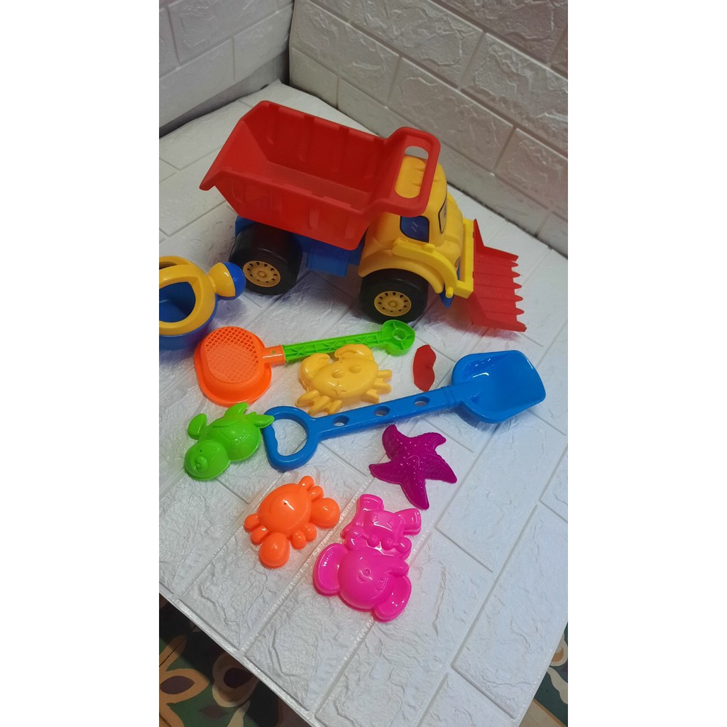Ôtô đồ chơi xúc cát xe ben - xe lu - xe máy xúc cho bé đi biển