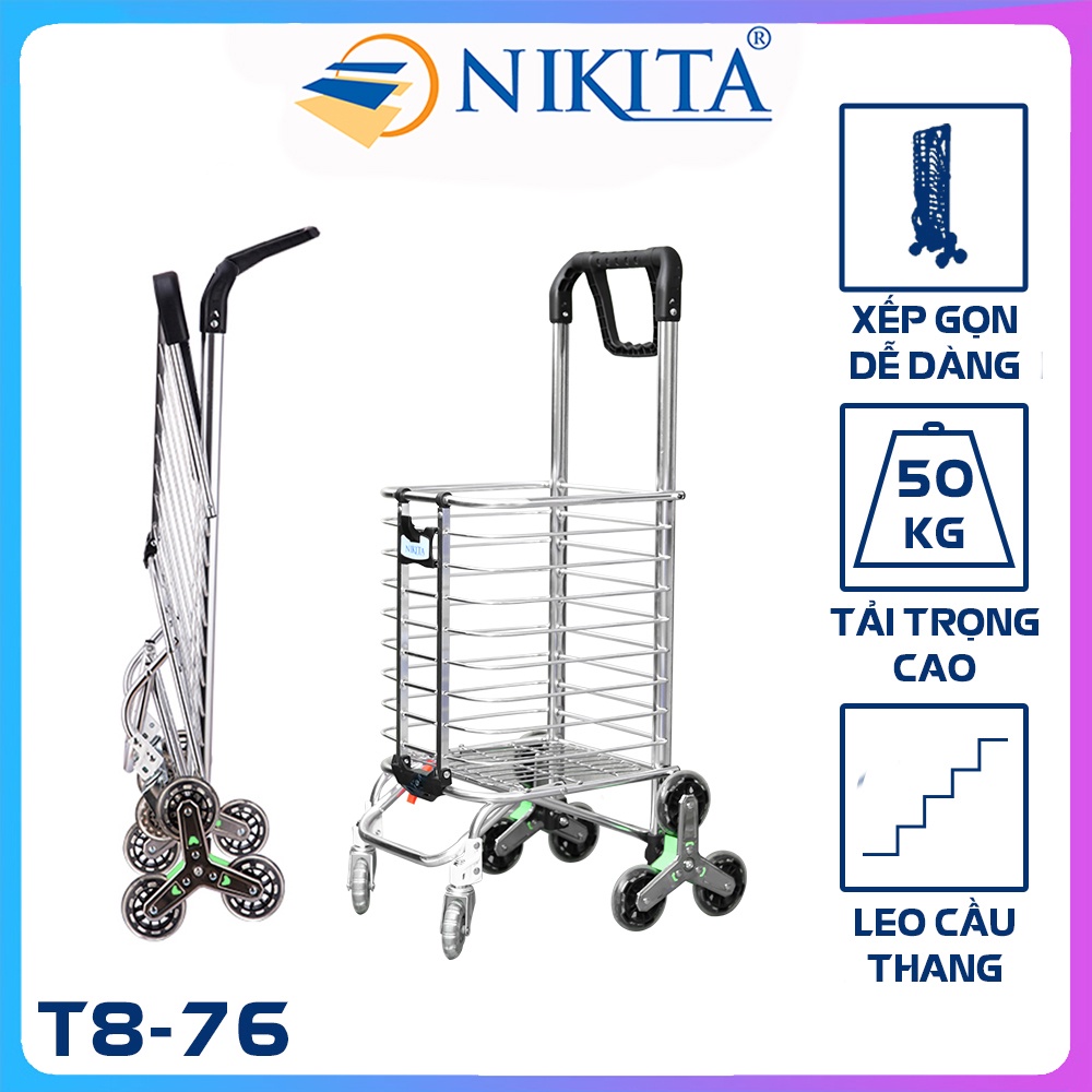Xe đẩy, Xe kéo đi chợ, 2022 - Chính hãng NIKITA - 2 Bánh 6 Bánh 8 Bánh - INOX cao cấp