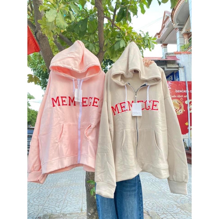 Khoác Nỉ Hoodie Mem Nhiều Màu Unĩe Nam Nữ Tay Bồng Dáng Rộng Mũ To Hàn Quốc Basic Sweater
