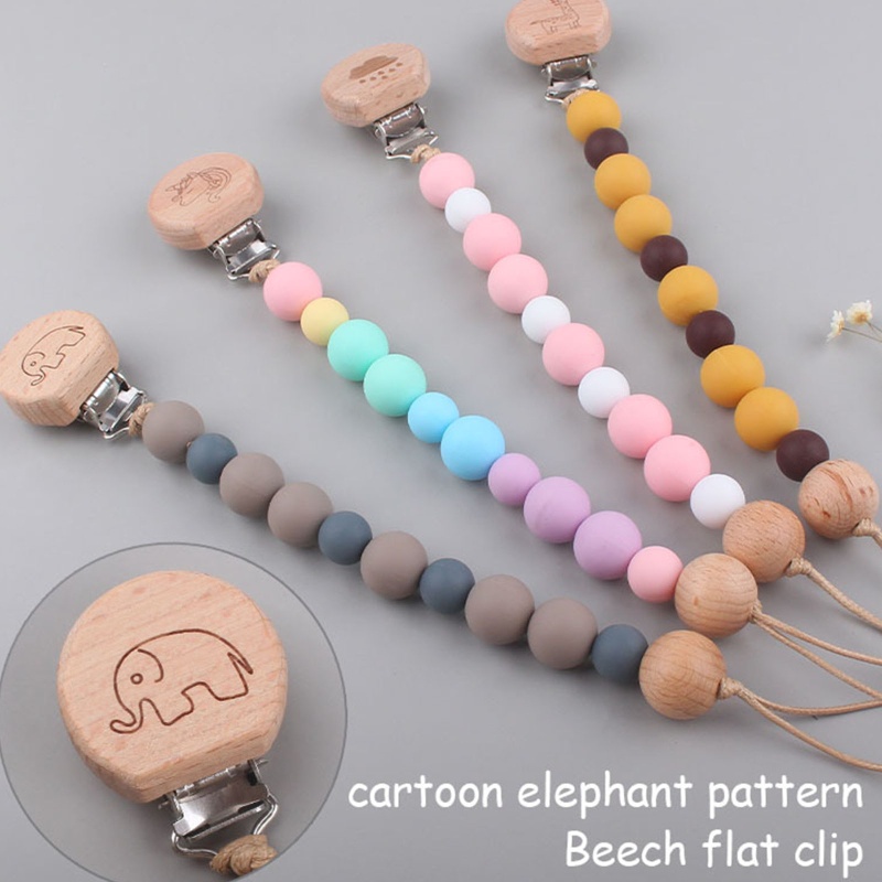 Vòng Tay Chuỗi Hạt Đeo Tay Gắn Núm Vú Giả Dễ Thương Cho Bé Mọc Răng