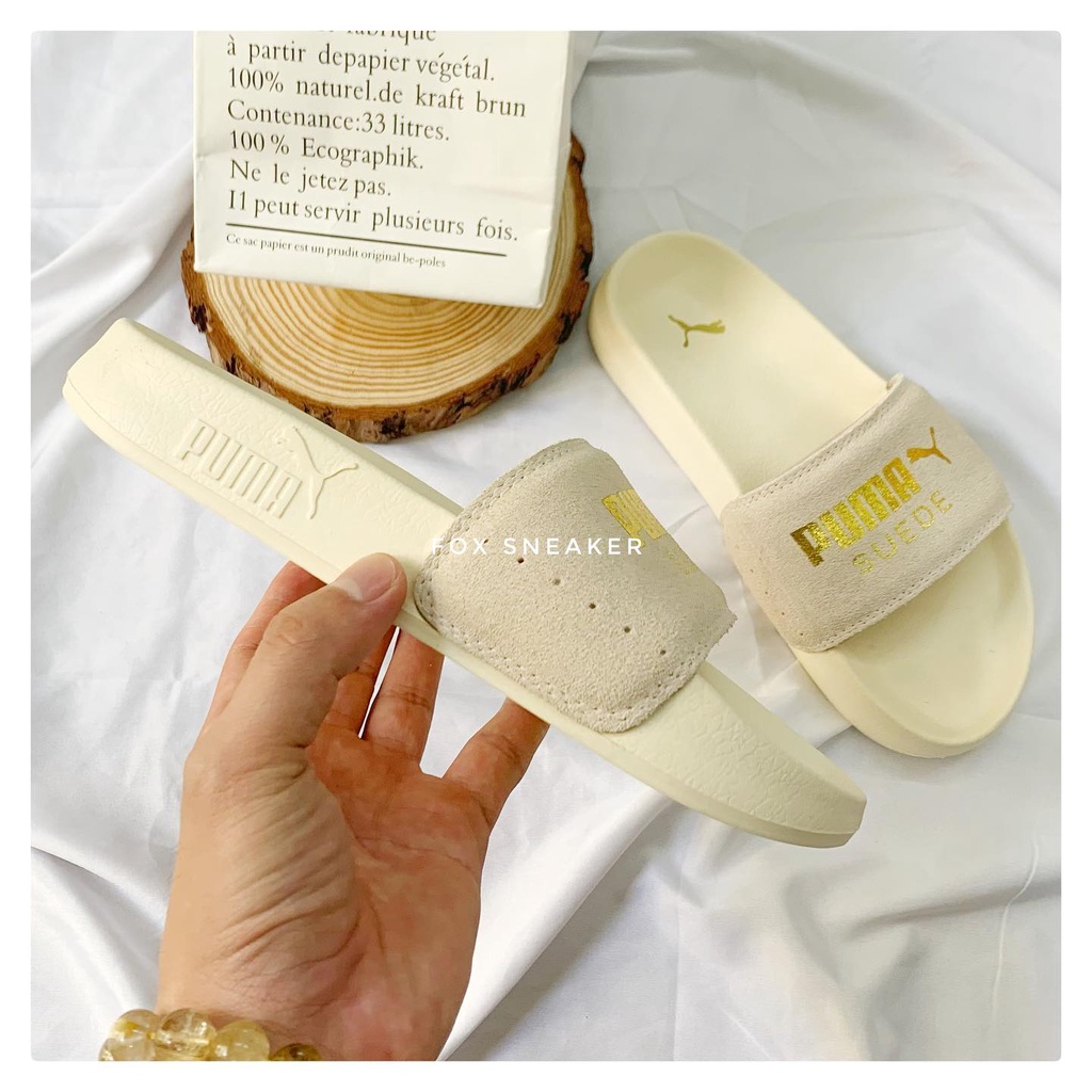 (Chính Hãng) Fox Sneaker - Dép P.U.M.A Suede màu bơ kem sữa cực đẹp. dễ mang