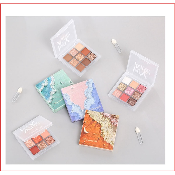 Bảng Phấn Mắt Lameila Nhũ Lì 9 Ô Vuông Baby
