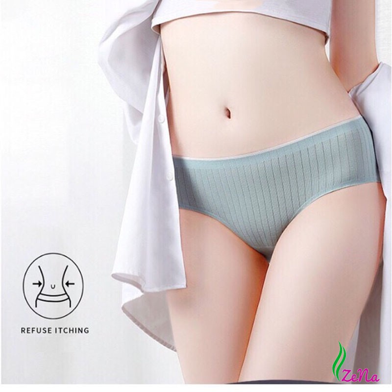Quần lót cotton gân tăm không đường may kháng khuẩn ZE005 | BigBuy360 - bigbuy360.vn