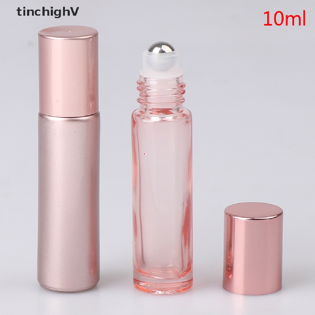 [Hàng mới về] Lọ thủy tinh rỗng đựng nước hoa dạng lăn màu hồng dung tích 10ml