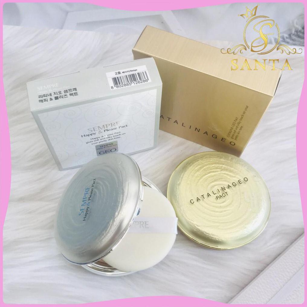 [CHÍNH HÃNG] Phấn Geo Sempre Happy &amp; Please Pact (Trắng) - Phấn Geo Lamy Catalina Golden Pact (Vàng)