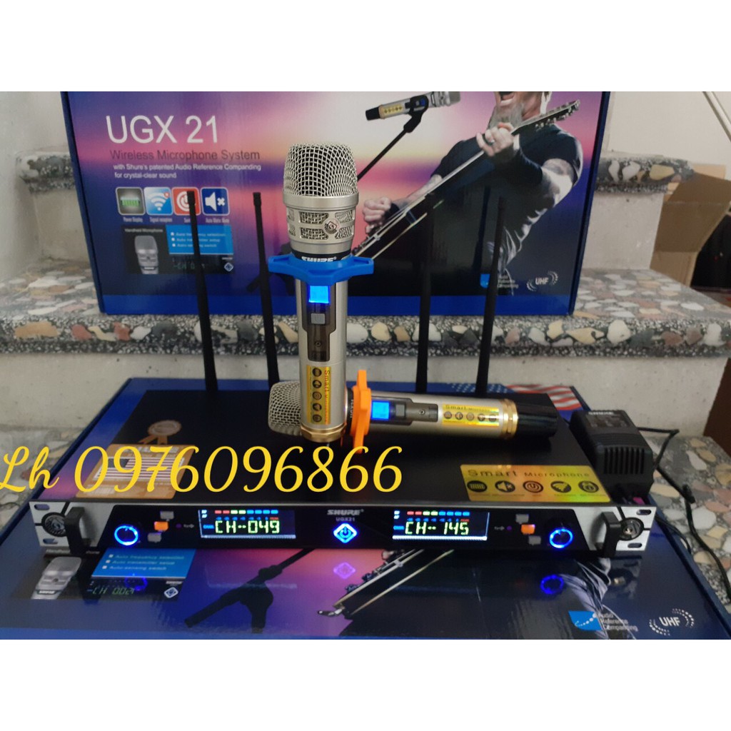 Micro không dây Shure UGX 21 hàng bãi mỹ mới nhất 2023 bảo hành 12 tháng TẶNG bộ sạc và 4 quả pin sạc 1200mah